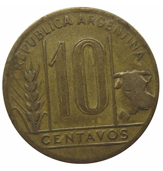 Аргентина 10 сентаво 1944 г.