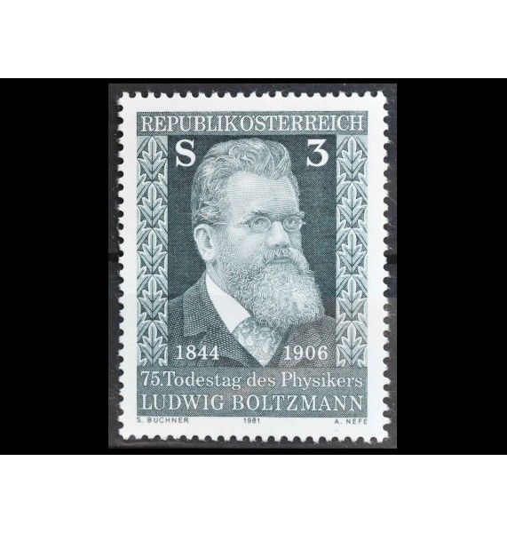 Австрия 1981 г. "75-я годовщина смерти Людвига Больцмана"