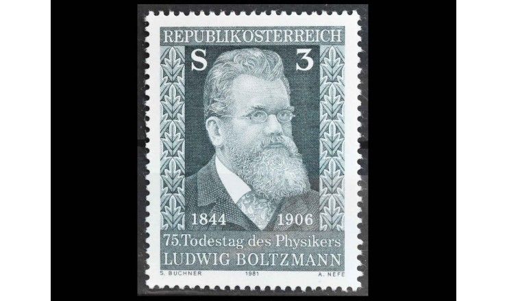 Австрия 1981 г. "75-я годовщина смерти Людвига Больцмана"