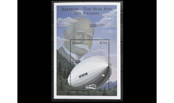 Замбия 2001 г. "Цеппелин: Человек и его дирижабль"