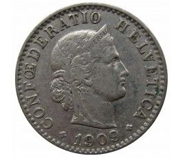 Швейцария 20 раппен 1909 г.