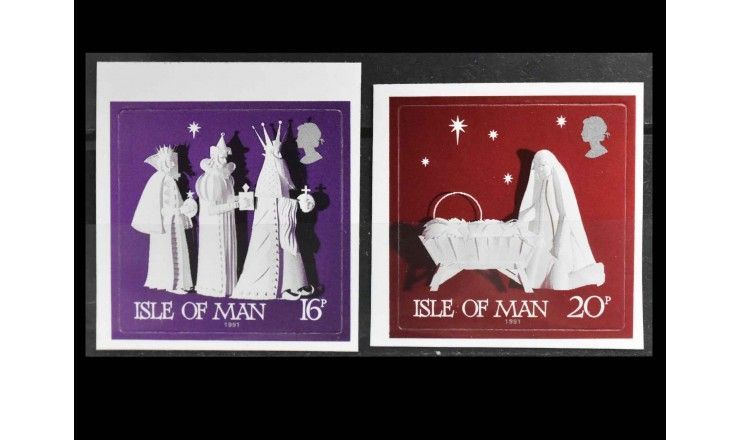 Остров Мэн 1991 г. "Рождество" (самоклейка)
