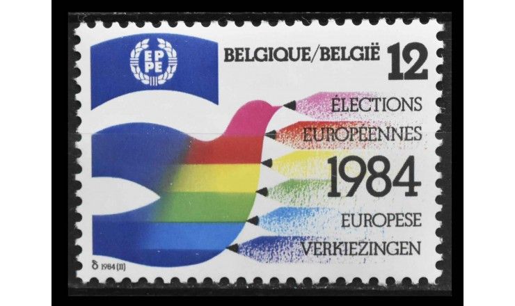 Бельгия 1984 г. "Результаты голосования в Европейский Парламент"