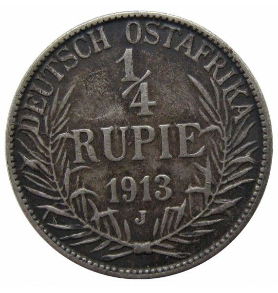 Германская Восточная Африка 1/4 рупии 1913 г. J