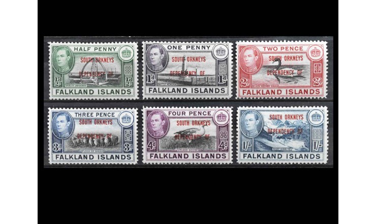 Оркнейские острова 1944 г. "Король Георг VI, Пейзажи" (надпечатка)