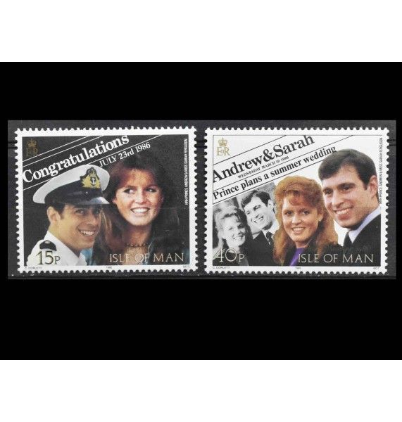 Остров Мэн 1986 г. "Королевская свадьба принца Эндрю и Сары Фергюсон"