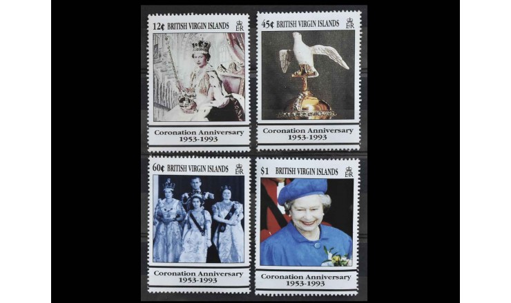 Британские Виргинские острова 1993 г. "40-я годовщина коронации королевы Елизаветы II"