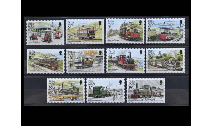 Остров Мэн 1988 г. "Поезда и трамваи"