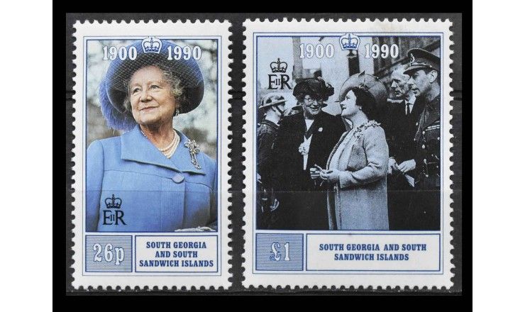 Южная Георгия и Сандвичевы О-ва 1990 г. "90 лет королеве-матери Елизавете"