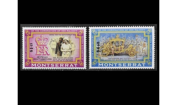 Монтсеррат 1993 г. "40-я годовщина коронации королевы Елизаветы II" Монтсеррат 1993 г. "40-я годовщина коронации королевы Елизаветы II"