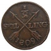 Швеция 1/2 скиллинга 1809 г.