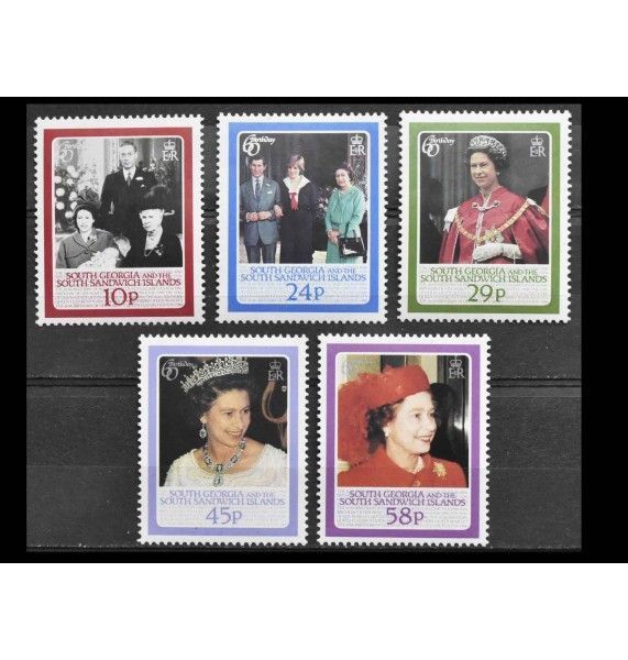 Южная Георгия и Сандвичевы О-ва 1986 г. "60-летие со дня рождения королевы Елизаветы II" Южная Георгия и Сандвичевы О-ва 1986 г. "60-летие со дня рождения королевы Елизаветы II"