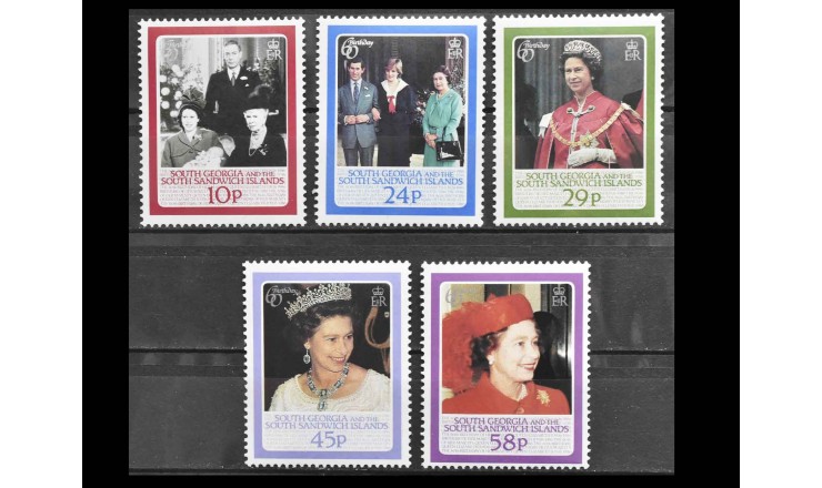 Южная Георгия и Сандвичевы О-ва 1986 г. "60-летие со дня рождения королевы Елизаветы II"