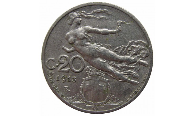 Италия 20 чентезимо 1913 г. 