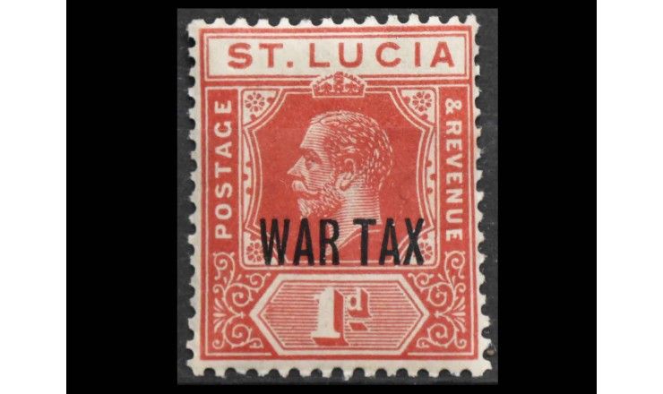 Сент-Люсия 1916 г. "Военная помощь" (надпечатка)