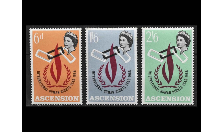 Остров Вознесения 1968 г. "Международный год Прав Человека"