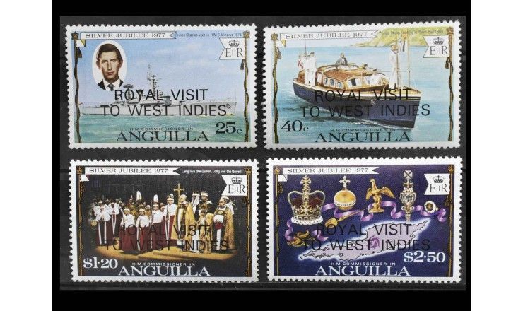 Ангилья 1977 г. "Королевский визит" (надпечатка)
