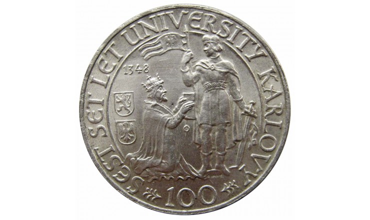Чехословакия 100 крон 1948 г. (600 лет Карлову университету) Чехословакия 100 крон 1948 г. (600 лет Карлову университету)