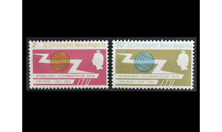 Сент-Кристофер-Невис-Ангилья 1965 г. "Международный союз электросвязи" Сент-Кристофер-Невис-Ангилья 1965 г. "Международный союз электросвязи"