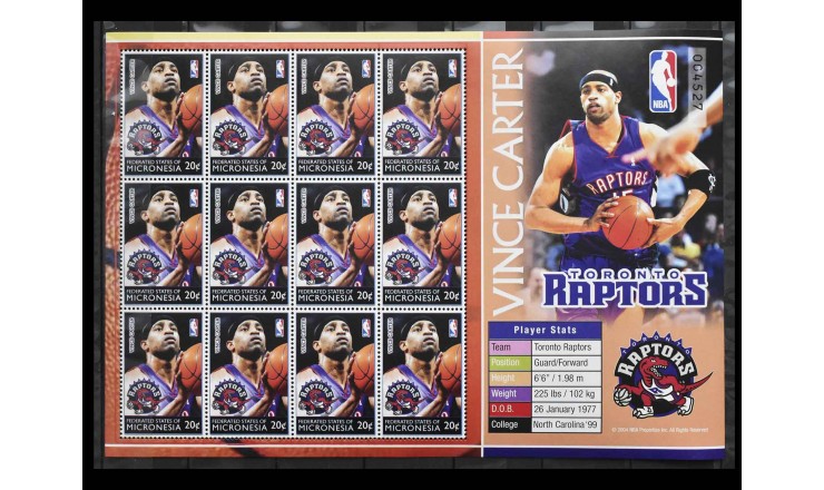 Микронезия 2004 г. "Игроки NBA - Винс Картер"