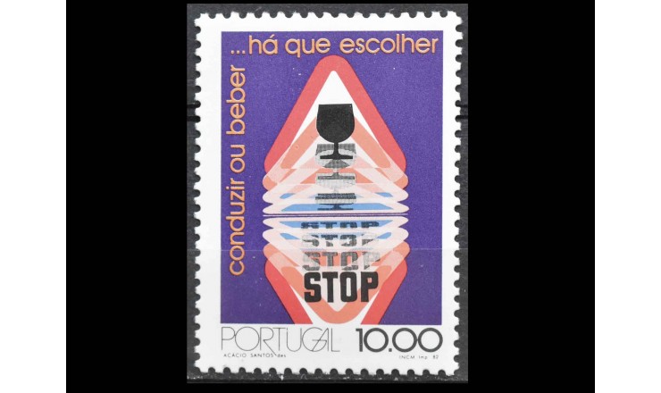 Португалия 1982 г. "Кампания по борьбе с алкоголизмом на дорогах"
