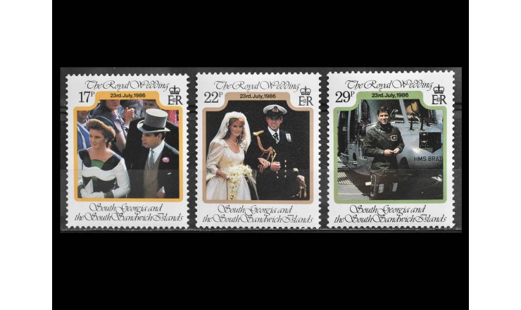 Южная Георгия и Сандвичевы О-ва 1986 г. "Свадьба принца Эндрю и Сары Фергюсон" Южная Георгия и Сандвичевы О-ва 1986 г. "Свадьба принца Эндрю и Сары Фергюсон"