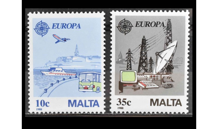 Мальта 1988 г. "Европа: Транспорт и связь"