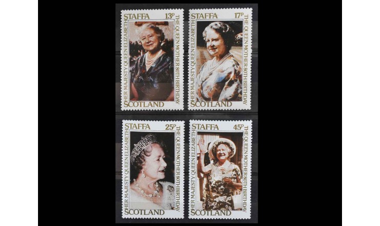 Шотландия (о. Стаффа) 1980 г. "80-летие королевы Елизаветы, королевы-матери" Шотландия (о. Стаффа) 1980 г. "80-летие королевы Елизаветы, королевы-матери"