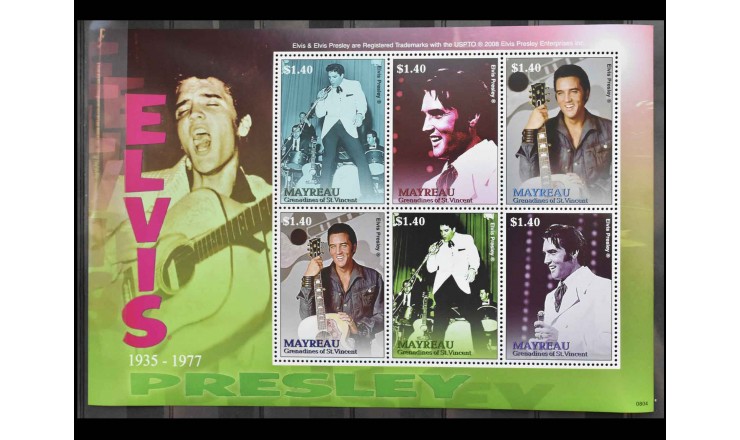 Гренадины и Сент Винсент (Остров Меро) 2008 г. "Элвис Пресли"