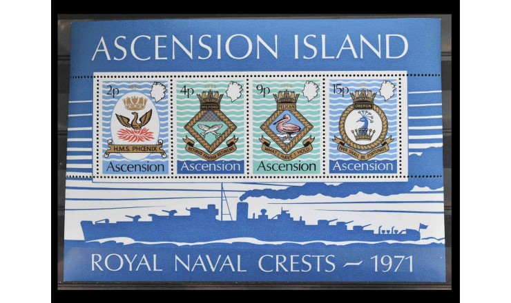 Остров Вознесения 1971 г. "Эмблемы Королевского военно-морского флота" Остров Вознесения 1971 г. "Эмблемы Королевского военно-морского флота"