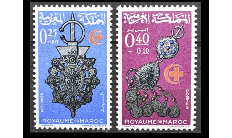 Марокко 1966 г. "Марокканский Красный Полумесяц: Ювелирные изделия" Марокко 1966 г. "Марокканский Красный Полумесяц: Ювелирные изделия"