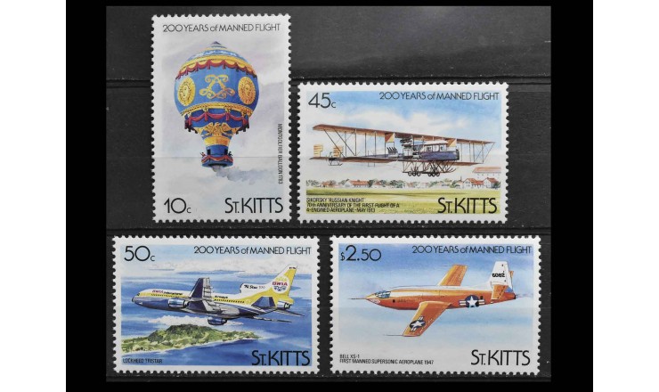 Сент-Китс 1983 г. "Двухсотлетие пилотируемого полета"  
