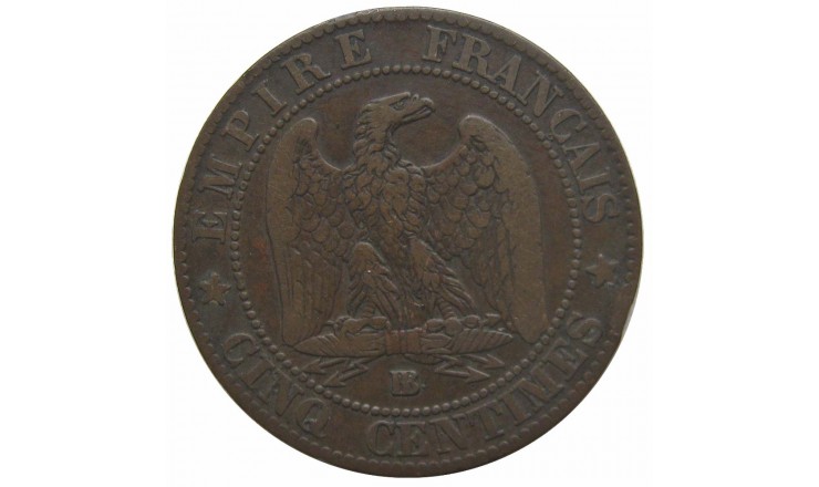 Франция 5 сантимов 1862 г. BB