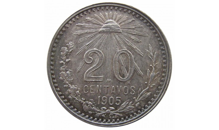 Мексика 20 сентаво 1905 г. Мексика 20 сентаво 1905 г.