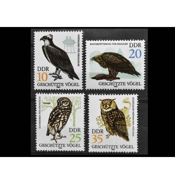 ГДР 1982 г. "Охраняемые птицы"