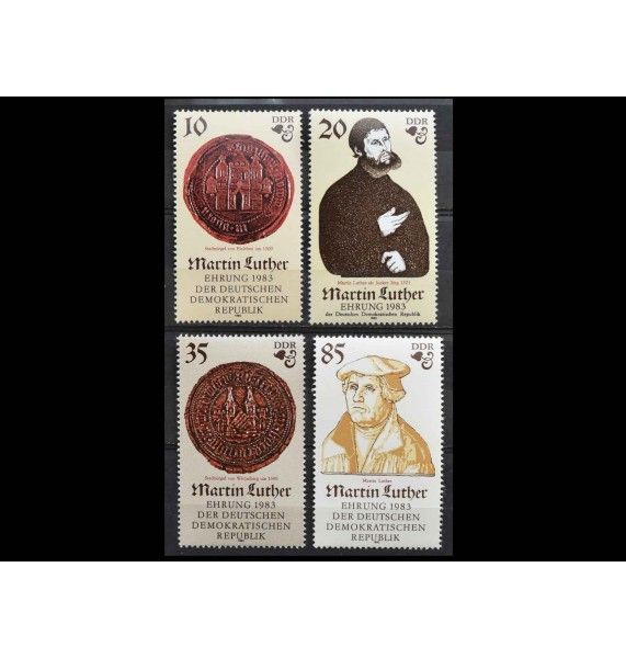 ГДР 1982 г. "500-летие со дня рождения Мартина Лютера"