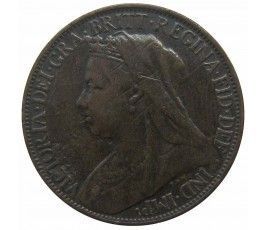 Великобритания 1 фартинг 1901 г. Великобритания 1 фартинг 1901 г.