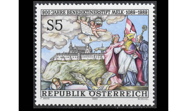 Австрия 1989 г. "Бенедиктинский монастырь в Мельке"