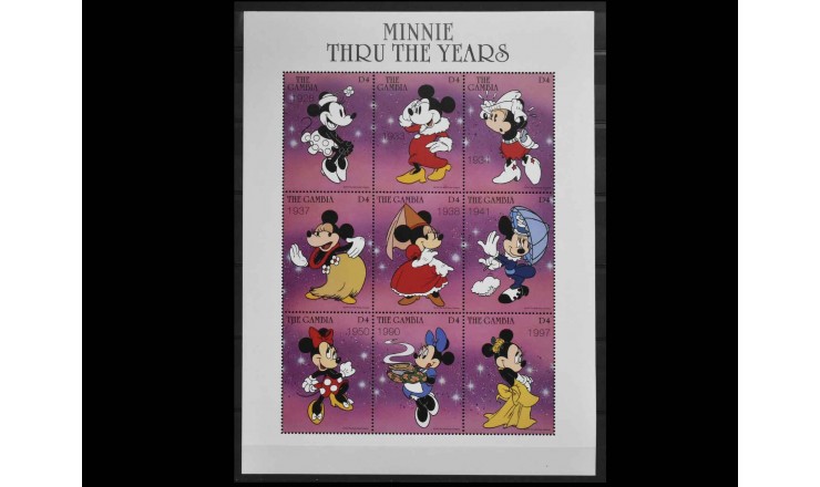 Гамбия 1997 г. "Эволюция персонажа Уолт Диснея «Минни Маус»" Гамбия 1997 г. "Эволюция персонажа Уолт Диснея «Минни Маус»"