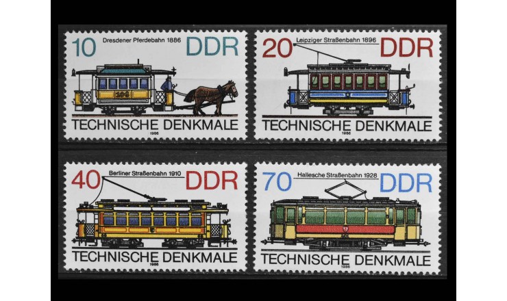 ГДР 1986 г. "Старинные трамваи"