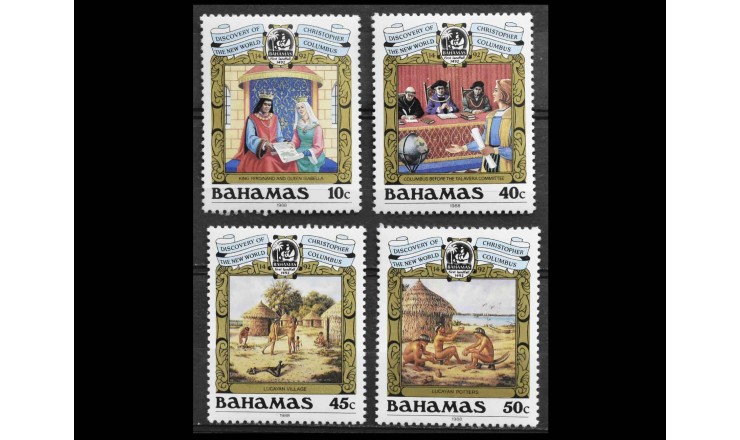Багамские острова 1988 г. "Открытие Америки"