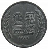 Нидерланды 25 центов 1943 г.