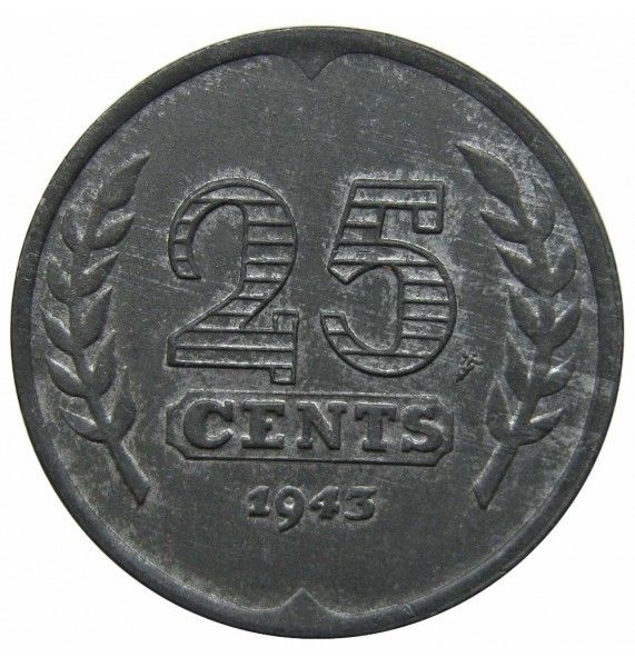 Нидерланды 25 центов 1943 г.