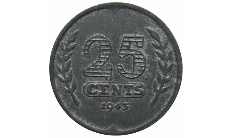 Нидерланды 25 центов 1943 г.