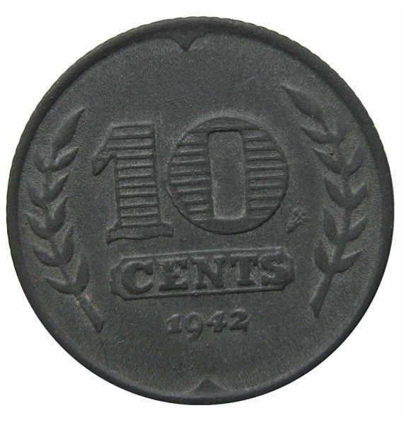 Нидерланды 10 центов 1942 г.