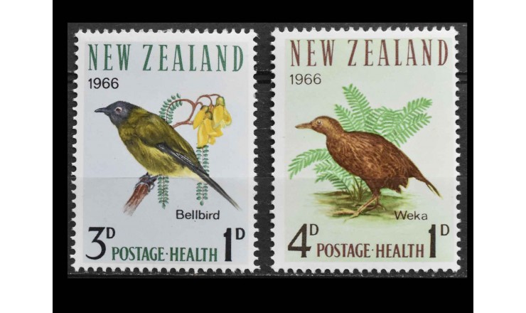 Новая Зеландия 1966 г. "Птицы"