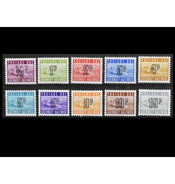 Гернси 1971/76 г. "Доплатные марки: Замок Корнет"