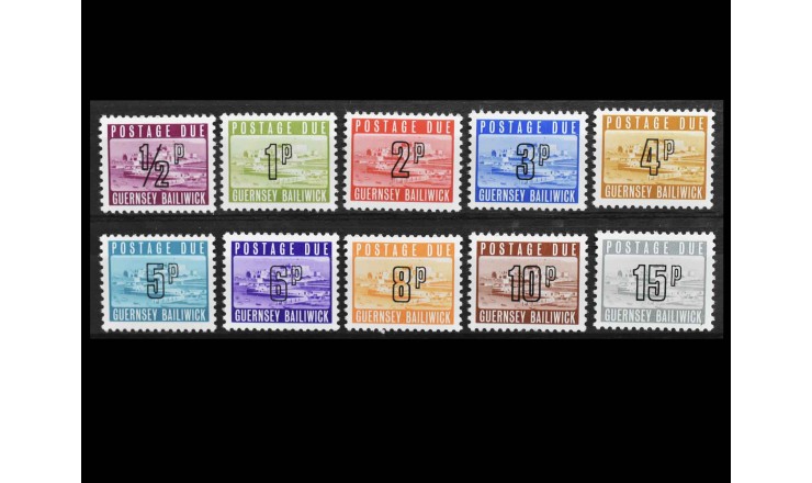 Гернси 1971/76 г. "Доплатные марки: Замок Корнет"