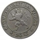 Бельгия 20 сантимов 1861 г. (Des Belges)