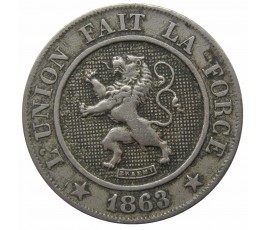 Бельгия 10 сантимов 1863 г. (Des Belges)